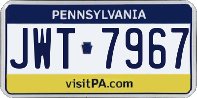 PA license plate JWT7967