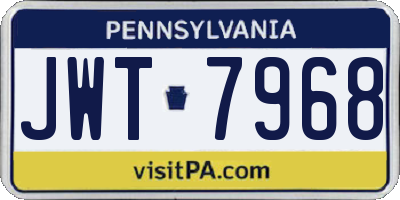 PA license plate JWT7968