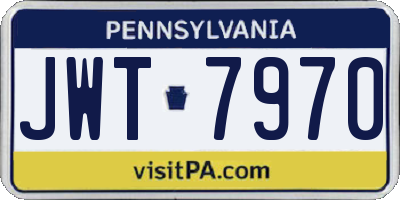 PA license plate JWT7970