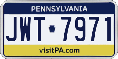 PA license plate JWT7971