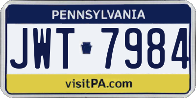 PA license plate JWT7984