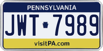 PA license plate JWT7989