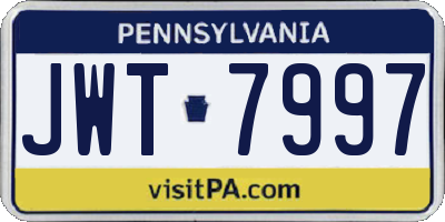 PA license plate JWT7997