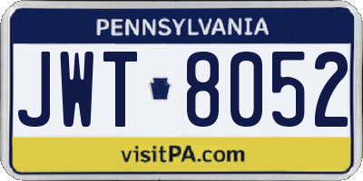 PA license plate JWT8052