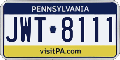PA license plate JWT8111