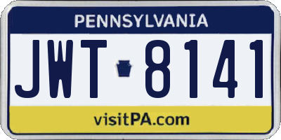 PA license plate JWT8141