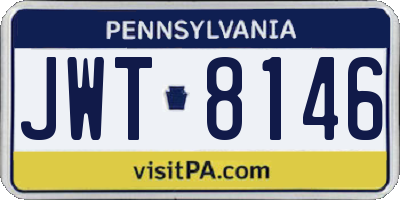 PA license plate JWT8146