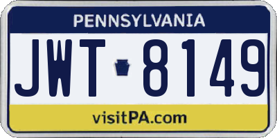 PA license plate JWT8149