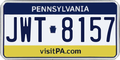 PA license plate JWT8157