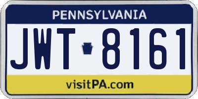 PA license plate JWT8161