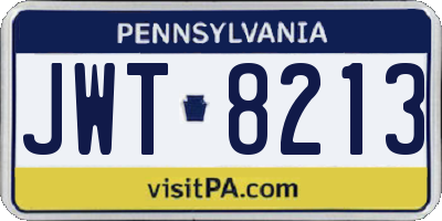 PA license plate JWT8213