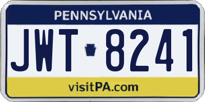 PA license plate JWT8241