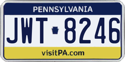 PA license plate JWT8246