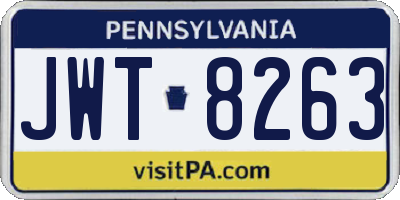 PA license plate JWT8263