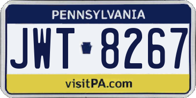 PA license plate JWT8267