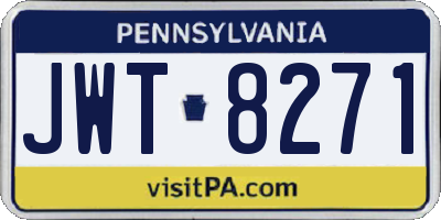 PA license plate JWT8271