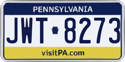 PA license plate JWT8273