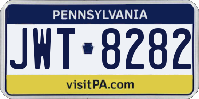 PA license plate JWT8282