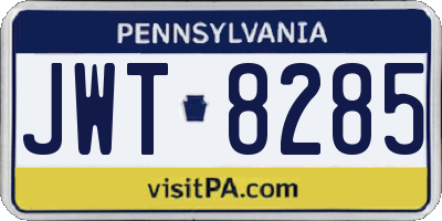 PA license plate JWT8285