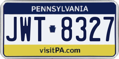 PA license plate JWT8327