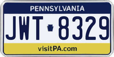 PA license plate JWT8329