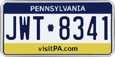 PA license plate JWT8341