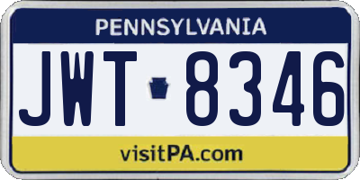 PA license plate JWT8346