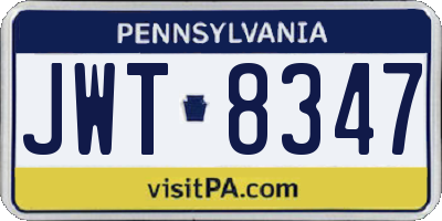 PA license plate JWT8347