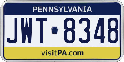 PA license plate JWT8348