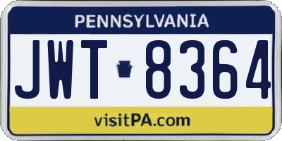 PA license plate JWT8364