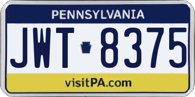 PA license plate JWT8375