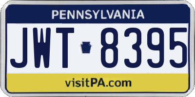 PA license plate JWT8395