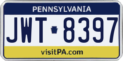 PA license plate JWT8397