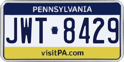PA license plate JWT8429
