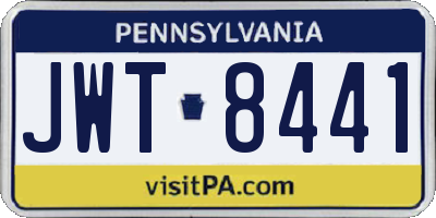 PA license plate JWT8441