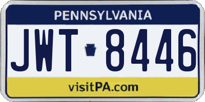 PA license plate JWT8446