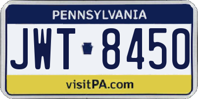 PA license plate JWT8450