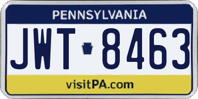 PA license plate JWT8463