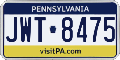 PA license plate JWT8475