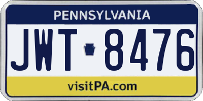 PA license plate JWT8476