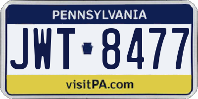 PA license plate JWT8477