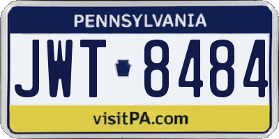 PA license plate JWT8484