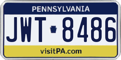 PA license plate JWT8486