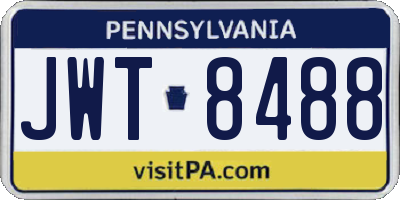PA license plate JWT8488