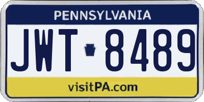 PA license plate JWT8489