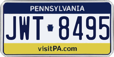 PA license plate JWT8495