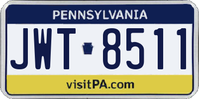 PA license plate JWT8511