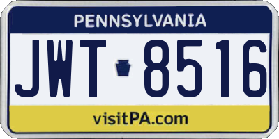 PA license plate JWT8516