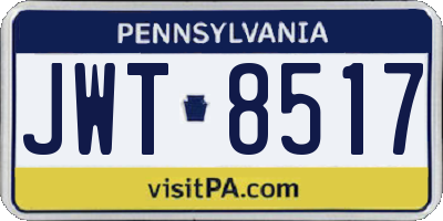 PA license plate JWT8517