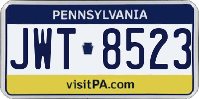 PA license plate JWT8523